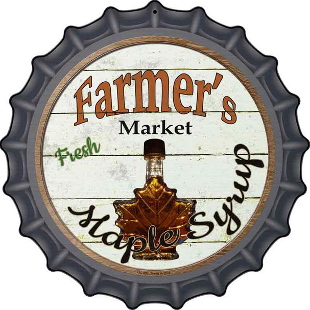 Farmers Market Maple Syrup Wholesale Novelty Metal Bottle Cap Sign