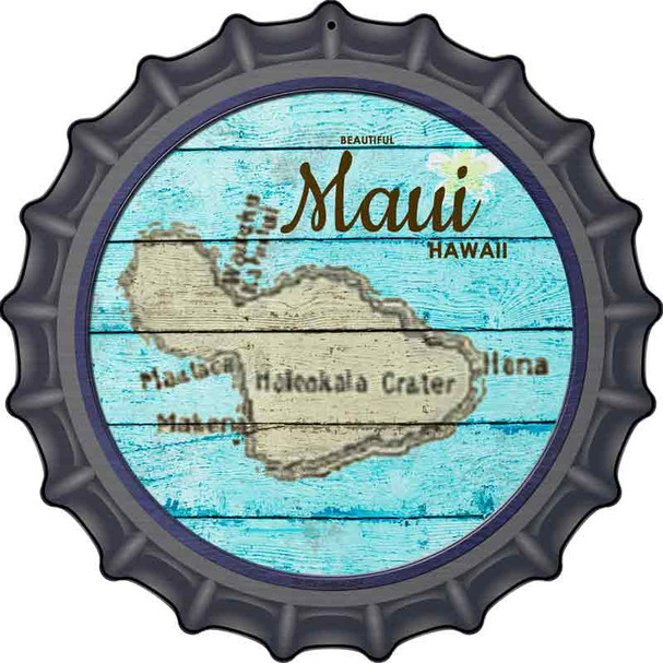 Maui Hawaii Map Wholesale Novelty Metal Bottle Cap Sign