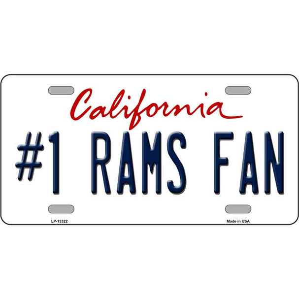 Number 1 Rams Fan Wholesale Novelty Metal License Plate Tag