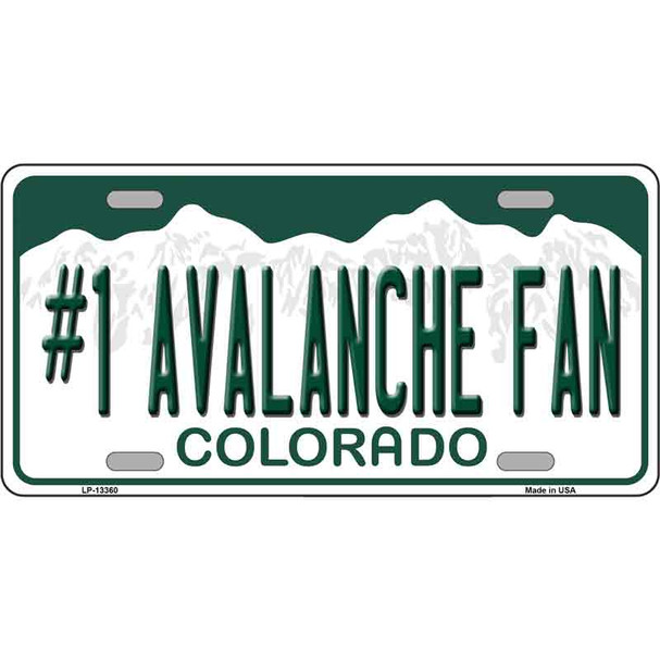 Number 1 Avalanche Fan Wholesale Novelty Metal License Plate Tag