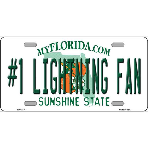 Number 1 Lightning Fan Wholesale Novelty Metal License Plate Tag
