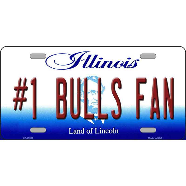 Number 1 Bulls Fan Wholesale Novelty Metal License Plate Tag