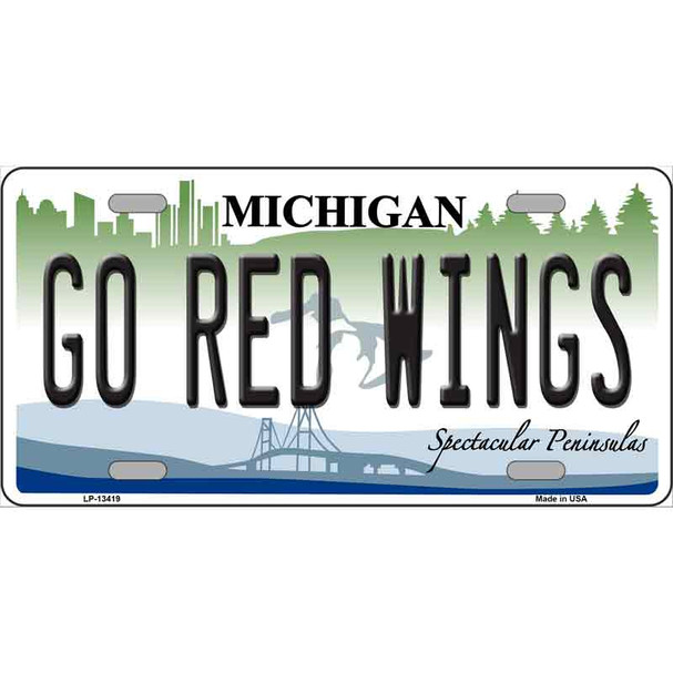 Go Red Wings Wholesale Novelty Metal License Plate Tag