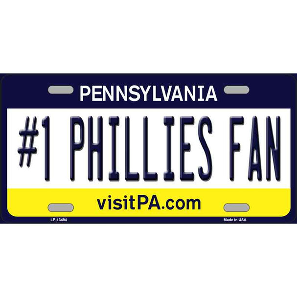 Number 1 Phillies Fan Wholesale Novelty Metal License Plate Tag