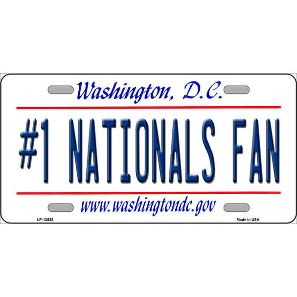 Number 1 Nationals Fan Wholesale Novelty Metal License Plate Tag