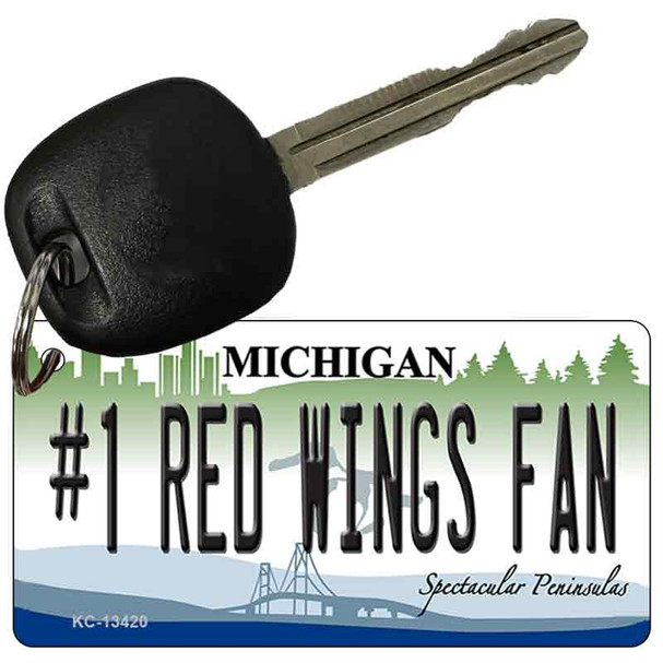 Number 1 Red Wings Fan Wholesale Novelty Metal Key Chain