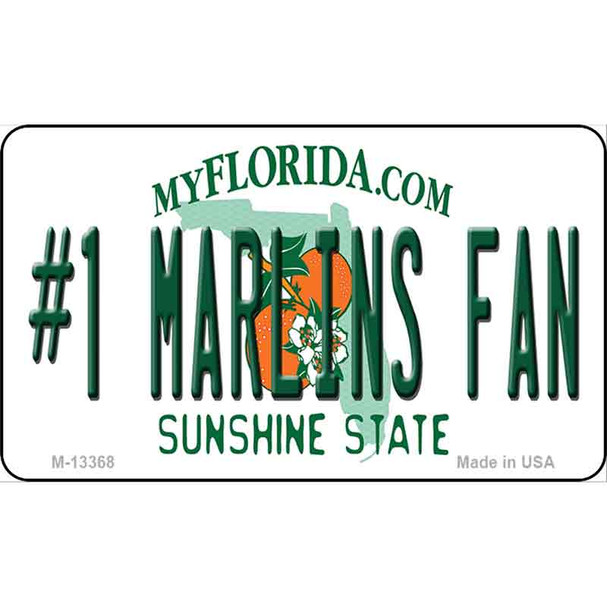 Number 1 Marlins Fan Wholesale Novelty Metal Magnet M-13368