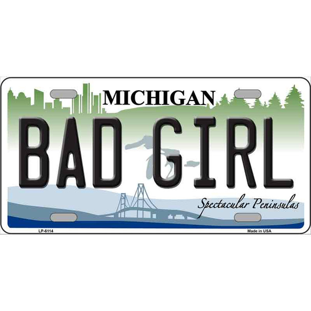 Bad Girl Michigan Wholesale Metal Novelty License Plate