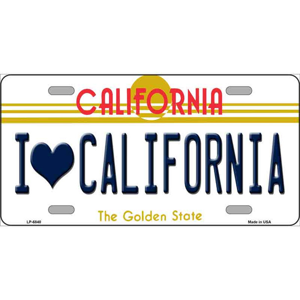 I Love California Novelty Wholesale Metal License Plate