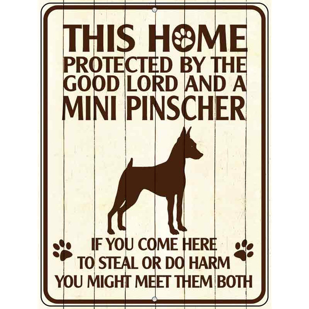 This Home Protected By A Pinscher Parking Sign Metal Novelty Wholesale