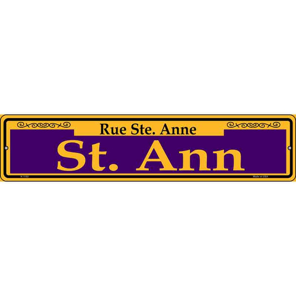 St. Ann Purple Wholesale Novelty Metal Street Sign
