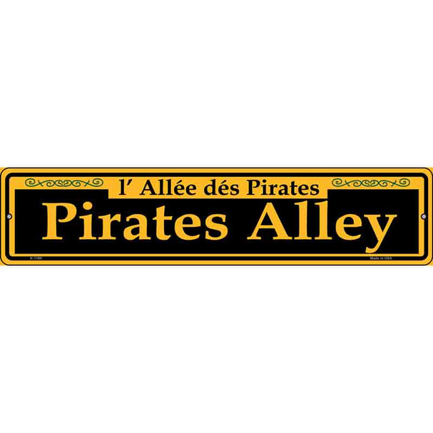 Pirates Alley Yellow Wholesale Novelty Metal Street Sign