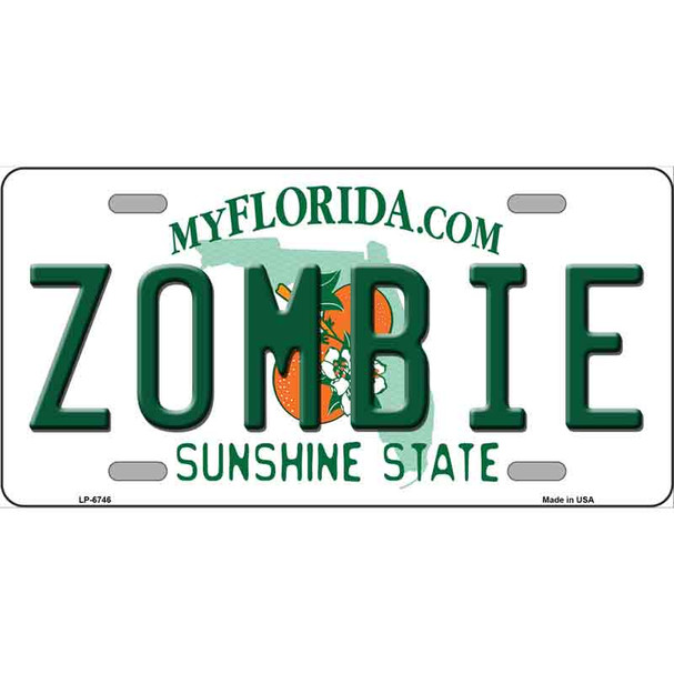 Zombie Florida Novelty Wholesale Metal License Plate