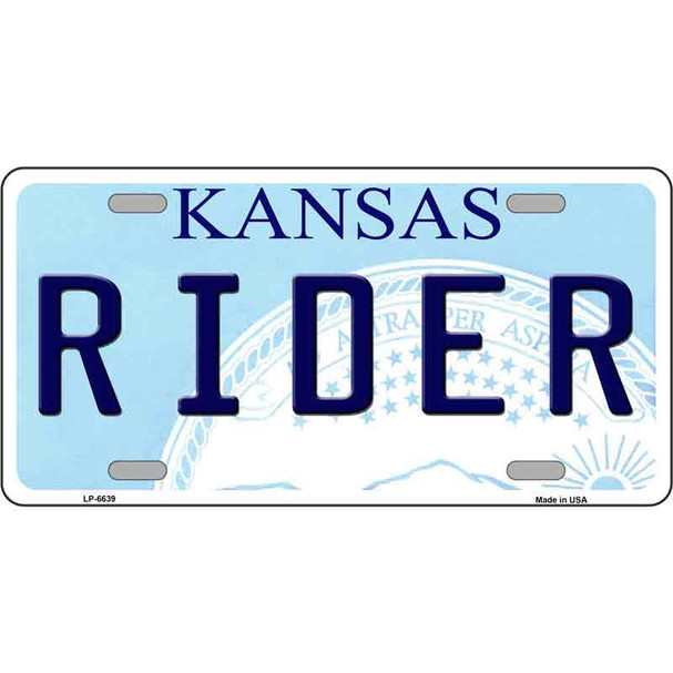 Rider Kansas Novelty Wholesale Metal License Plate