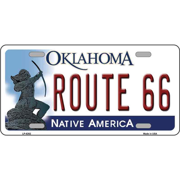 Route 66 Oklahoma Novelty Wholesale Metal License Plate LP-6262