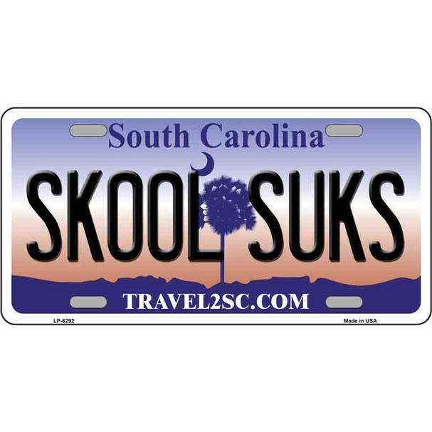 Skool Suks South Carolina Novelty Wholesale Metal License Plate