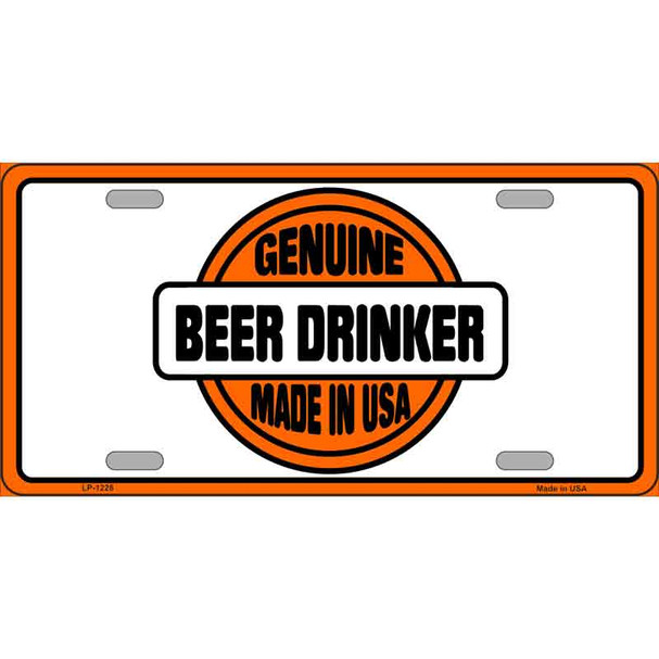 Genuine Beer Drinker Novelty Wholesale Metal License Plate