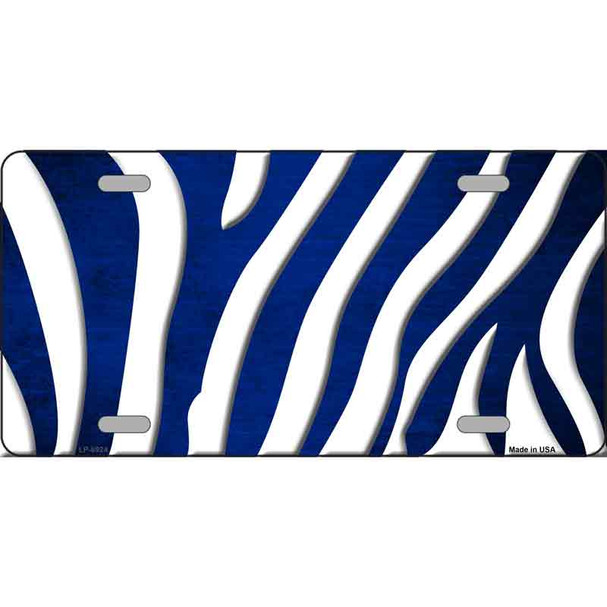 Blue White Zebra Oil Rubbed Wholesale Metal Novelty License Plate