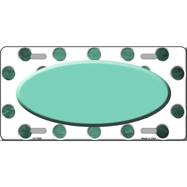 Mint White Dots Oval Oil Rubbed Wholesale Metal Novelty License Plate