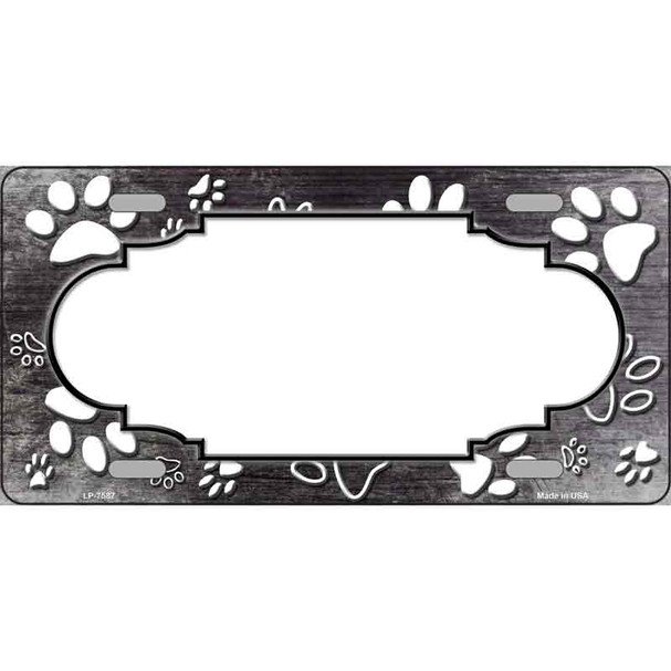 Paw Scallop Black White Wholesale Metal Novelty License Plate