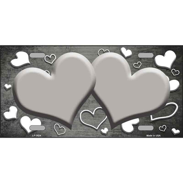 Gray White Love Hearts Oil Rubbed Wholesale Metal Novelty License Plate