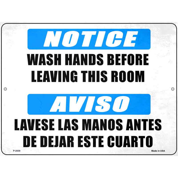 Notice Wash Hands Wholesale Novelty Metal Parking Sign