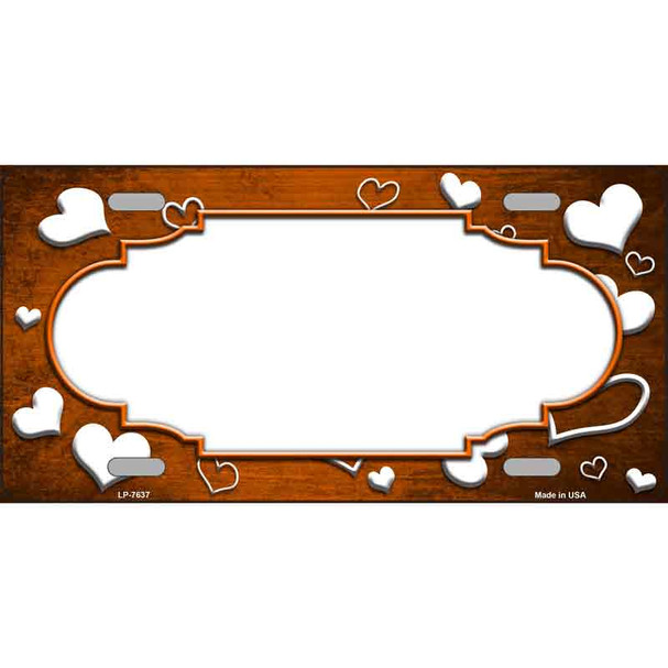 Orange White Love Scallop Oil Rubbed Wholesale Metal Novelty License Plate