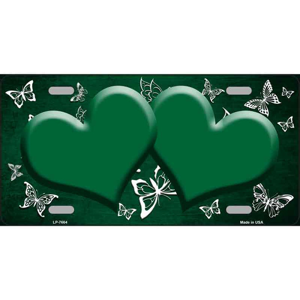 Green White Hearts Butterfly Oil Rubbed Wholesale Metal Novelty License Plate