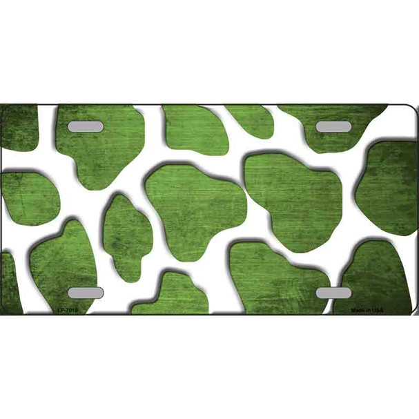 Lime Green White Giraffe Oil Rubbed Wholesale Metal Novelty License Plate