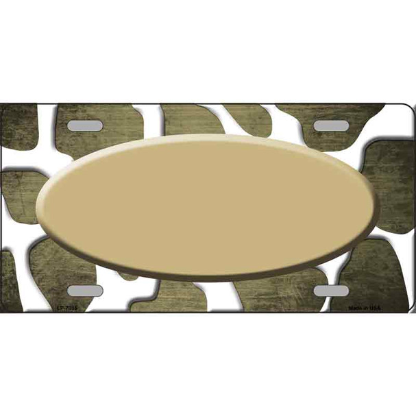 Gold White Oval Giraffe Oil Rubbed Wholesale Metal Novelty License Plate