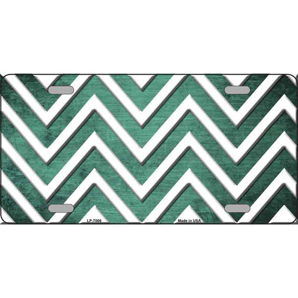 Mint White Chevron Oil Rubbed Wholesale Metal Novelty License Plate