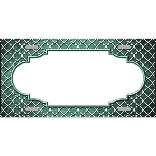 Mint White Quatrefoil Scallop Oil Rubbed Wholesale Metal Novelty License Plate