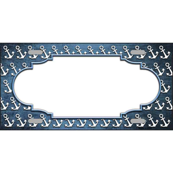 Light Blue White Anchor Scallop Oil Rubbed Wholesale Metal Novelty License Plate