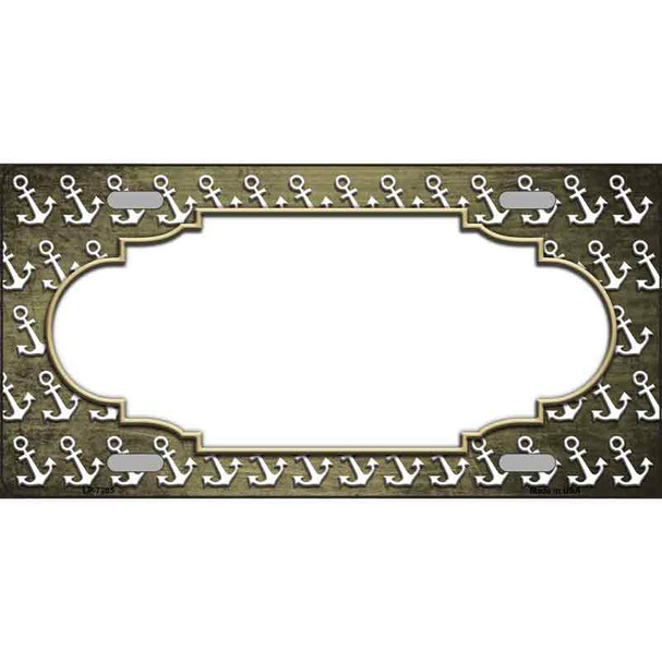 Gold White Anchor Scallop Oil Rubbed Wholesale Metal Novelty License Plate