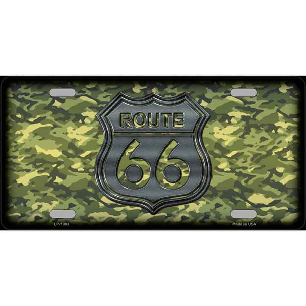 Route 66 Camouflage Novelty Wholesale Metal License Plate