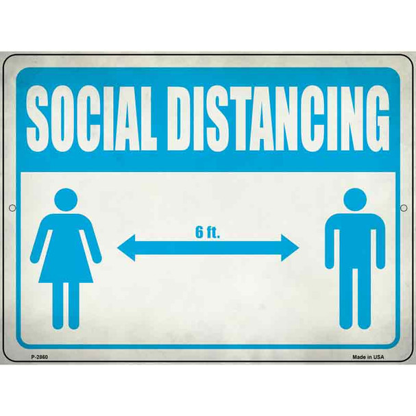 Social Distancing Blue Wholesale Novelty Metal Parking Sign