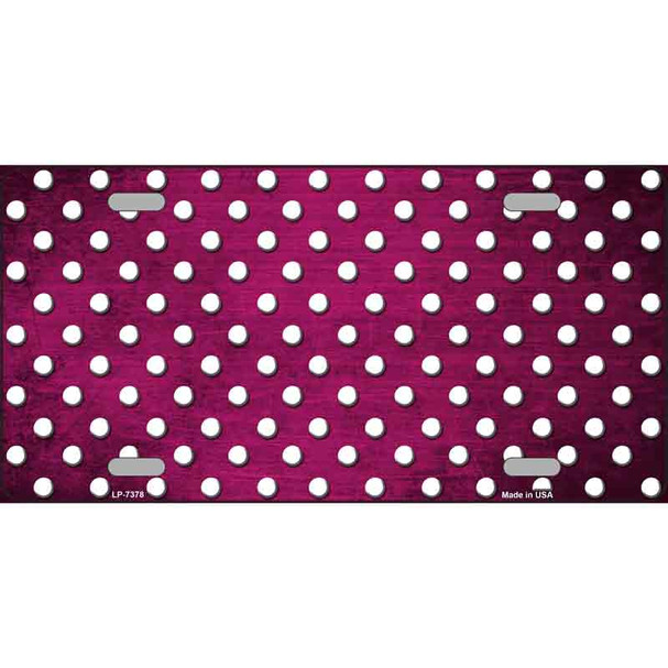 Pink White Small Dots Oil Rubbed Wholesale Metal Novelty License Plate