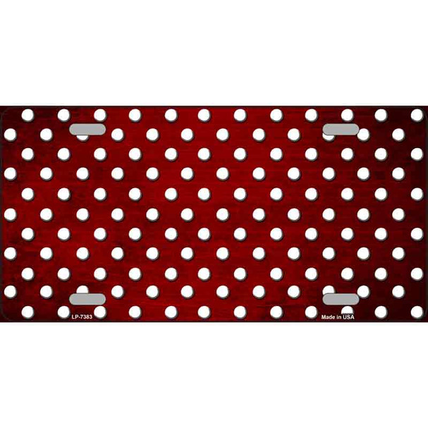 Red White Small Dots Oil Rubbed Wholesale Metal Novelty License Plate