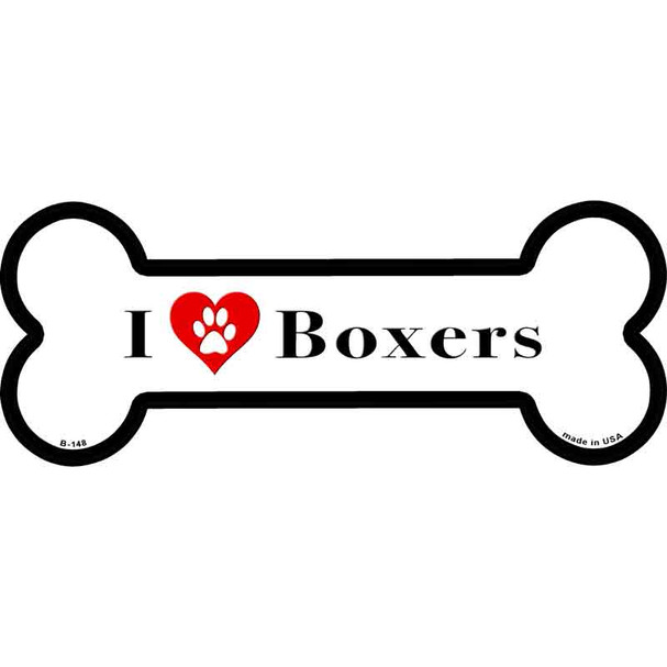 I Love Boxers Wholesale Novelty Metal Bone Magnet B-148