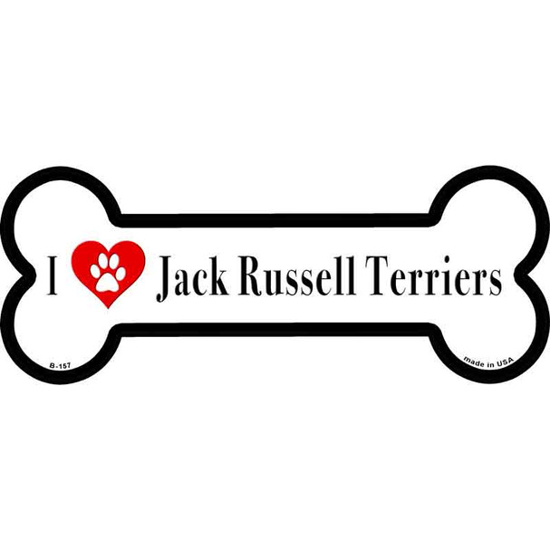 I Love Jack Russell Terriers Wholesale Novelty Metal Bone Magnet B-157