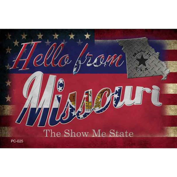 Hello From Missouri Wholesale Novelty Metal Postcard PC-025