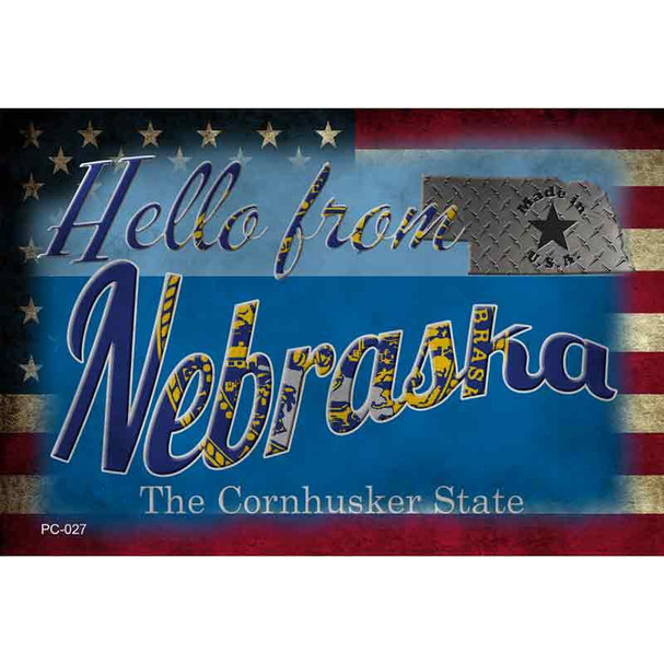 Hello From Nebraska Wholesale Novelty Metal Postcard PC-027