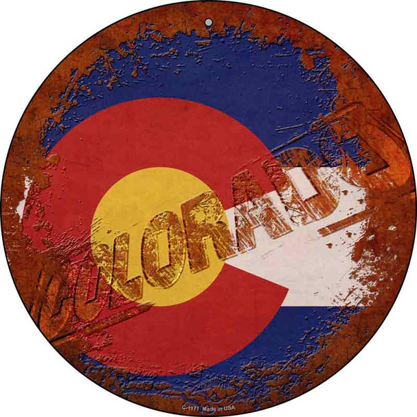 Colorado Rusty Stamped Wholesale Novelty Metal Circular Sign C-1171