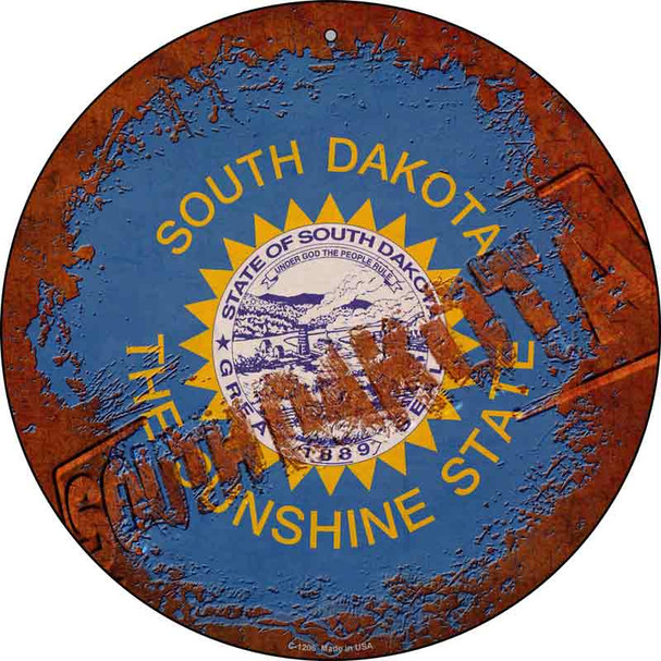 South Dakota Rusty Stamped Wholesale Novelty Metal Circular Sign C-1206