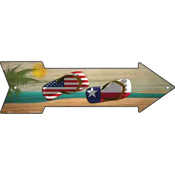 US and Texas Flag Flip Flop Wholesale Novelty Metal Arrow Sign