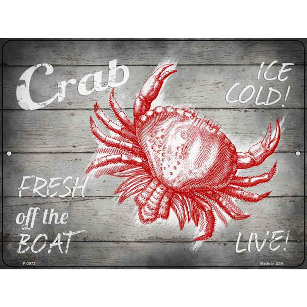 Crab Fresh off the Boat Wholesale Novelty Metal Parking Sign