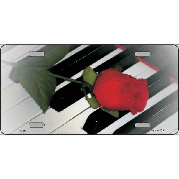 Piano Key Red Rose Novelty Wholesale Metal License Plate