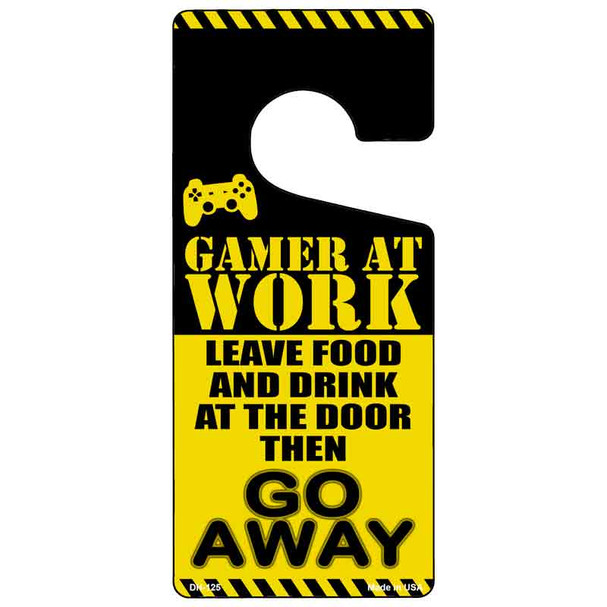 Gamer At Work Go Away Console Wholesale Novelty Metal Door Hanger DH-125