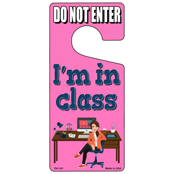 Im In Class Pink Wholesale Novelty Metal Door Hanger DH-141