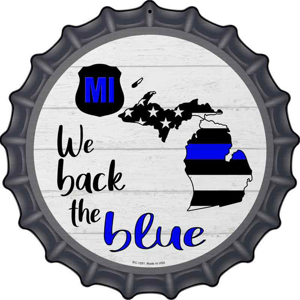 Michigan Back The Blue Wholesale Novelty Metal Bottle Cap Sign